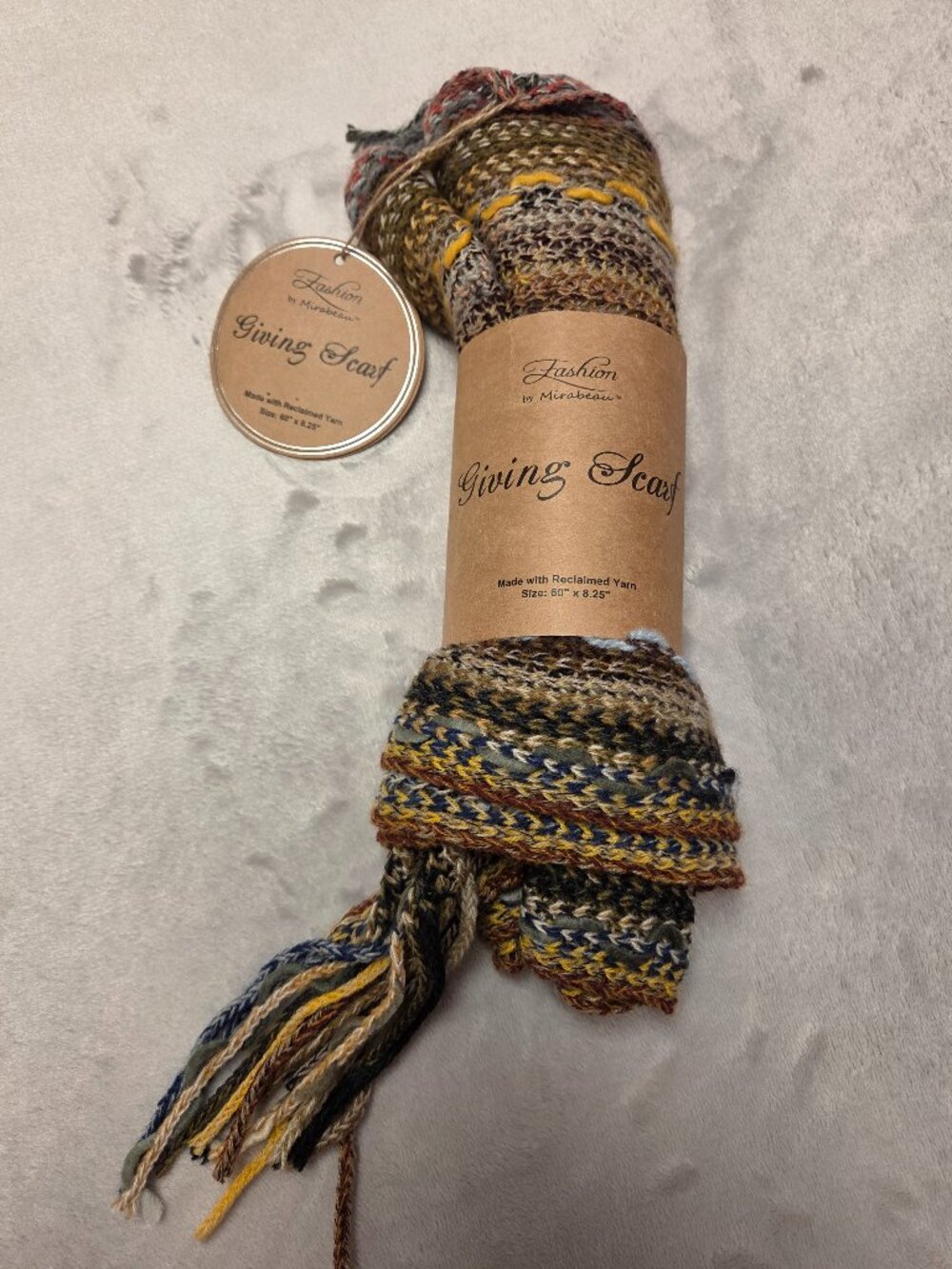 Fashion by Mirabeau Multicolor Giving Scarf Reclaimed Yarn Knitted 60" x 8.25"